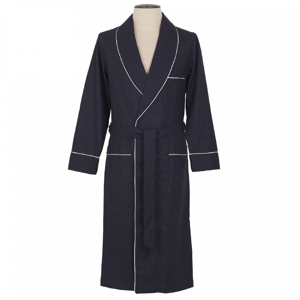 Roberto Ricetti VESTAGLIA UOMO LUNGA - LANA E CASHMERE BLU Vendita Economica