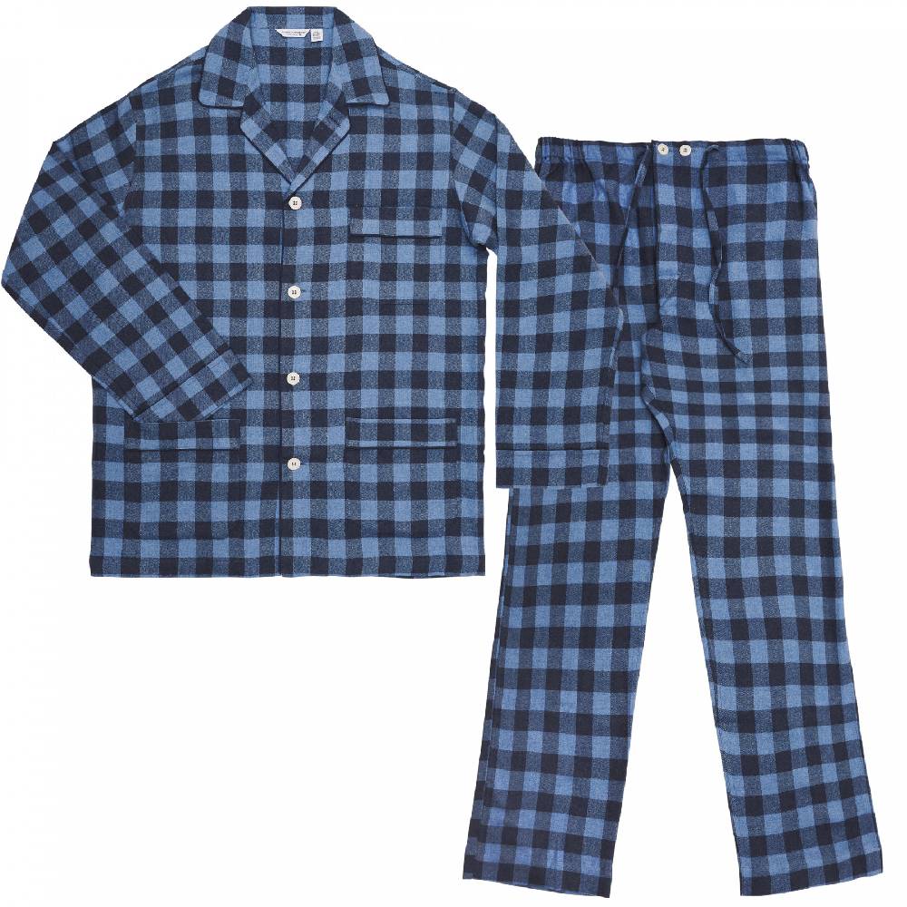 Roberto Ricetti PIGIAMA VENEZIA - CALDO COTONE QUADRI BLU Outlet