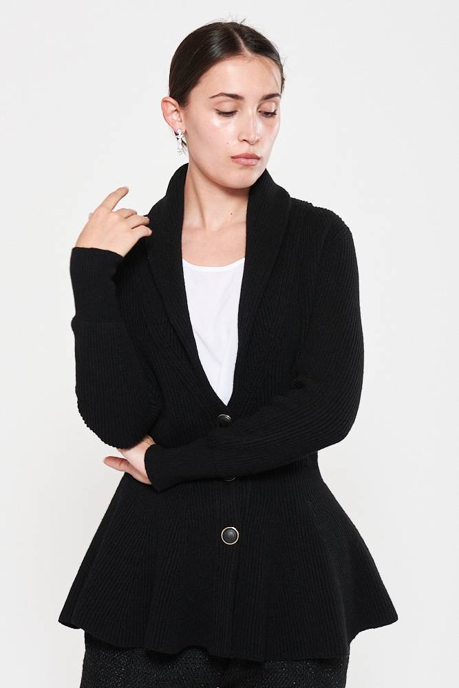 Rrocco Ragni Cardigan con volant In Linea