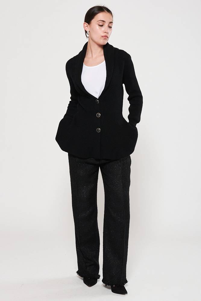 Rrocco Ragni Cardigan con volant In Linea