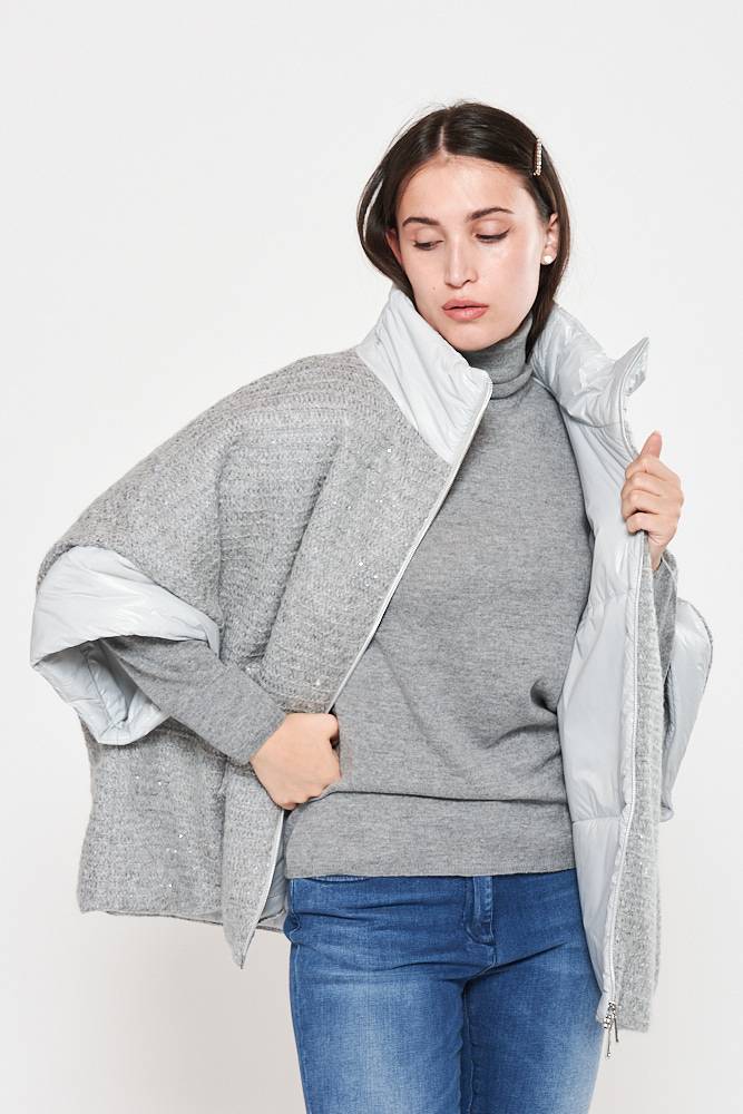 Rrocco Ragni Piumino oversize in filato paillettes Prezzo Ridotto