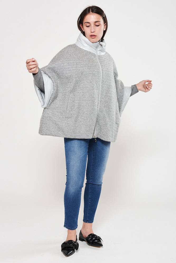 Rrocco Ragni Piumino oversize in filato paillettes Prezzo Ridotto