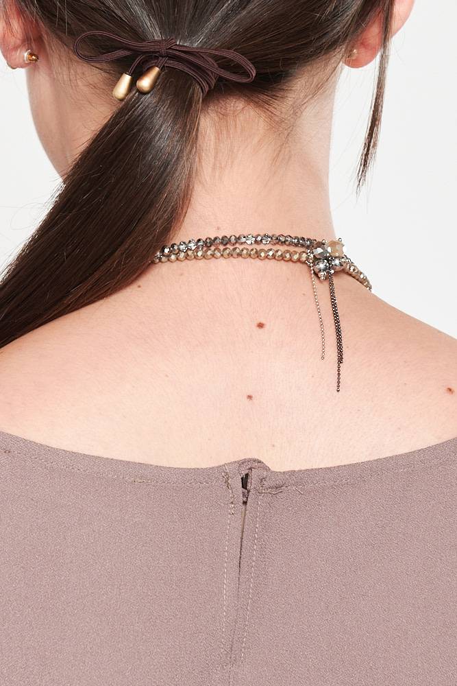Rrocco Ragni Collana con cristalli e monile In Vendita