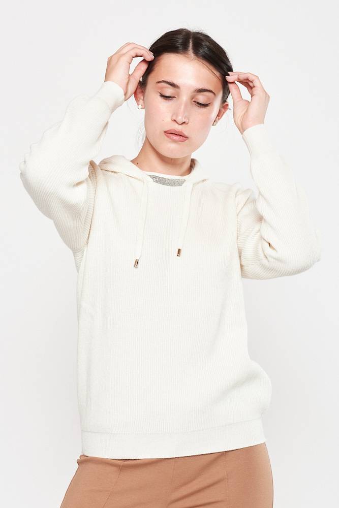 Rrocco Ragni Felpa con cappuccio e monile Moda