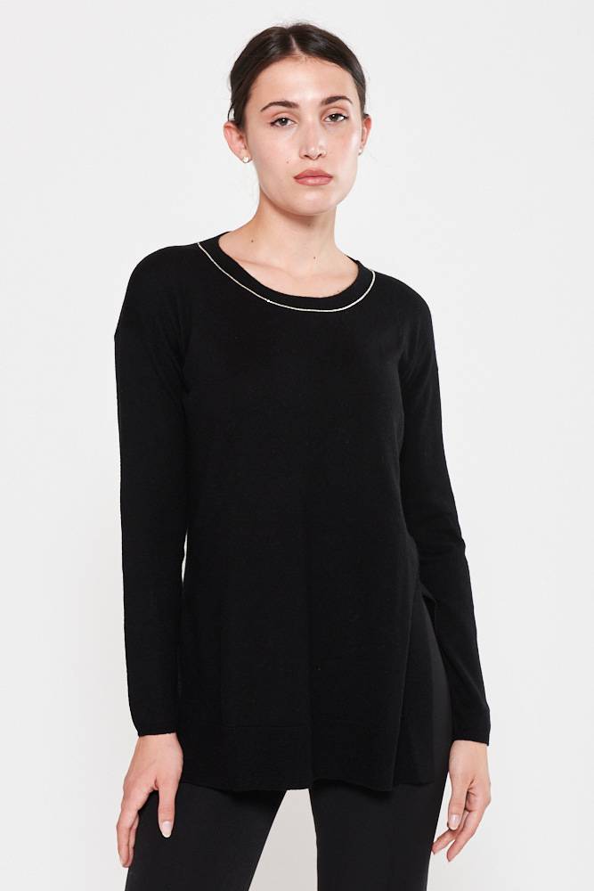 Rrocco Ragni Maglia scollo a barca con monile Shopping Online