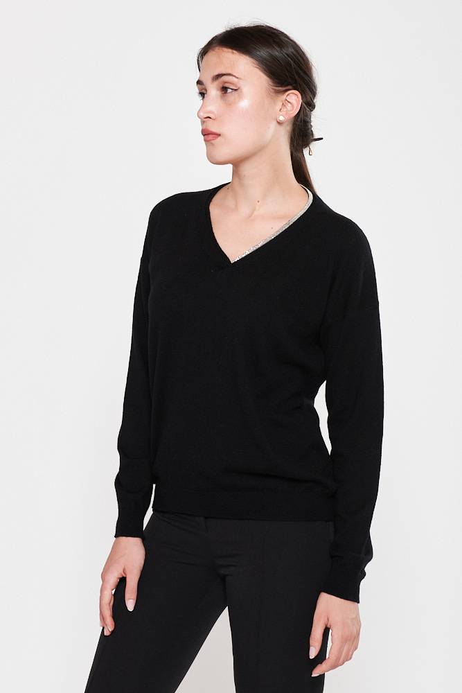 Rrocco Ragni Maglia scollo a V con monile Prezzo Ridotto