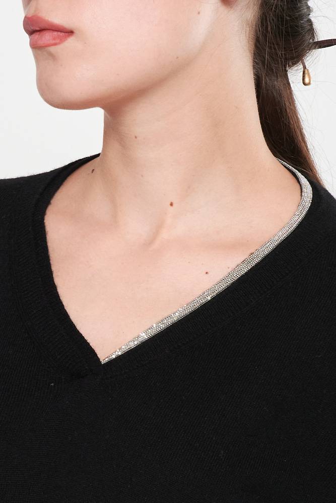 Rrocco Ragni Maglia scollo a V con monile Prezzo Ridotto