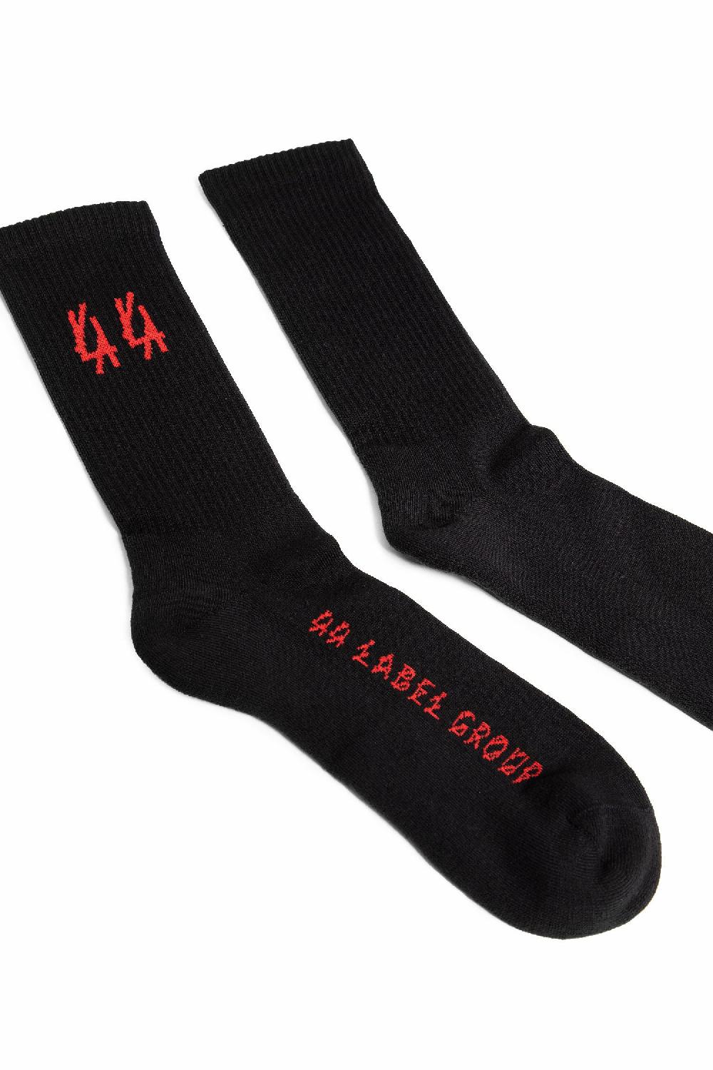 Antonioli 44 LABEL GROUP MAN BLACK SOCKS Qualità Garantita