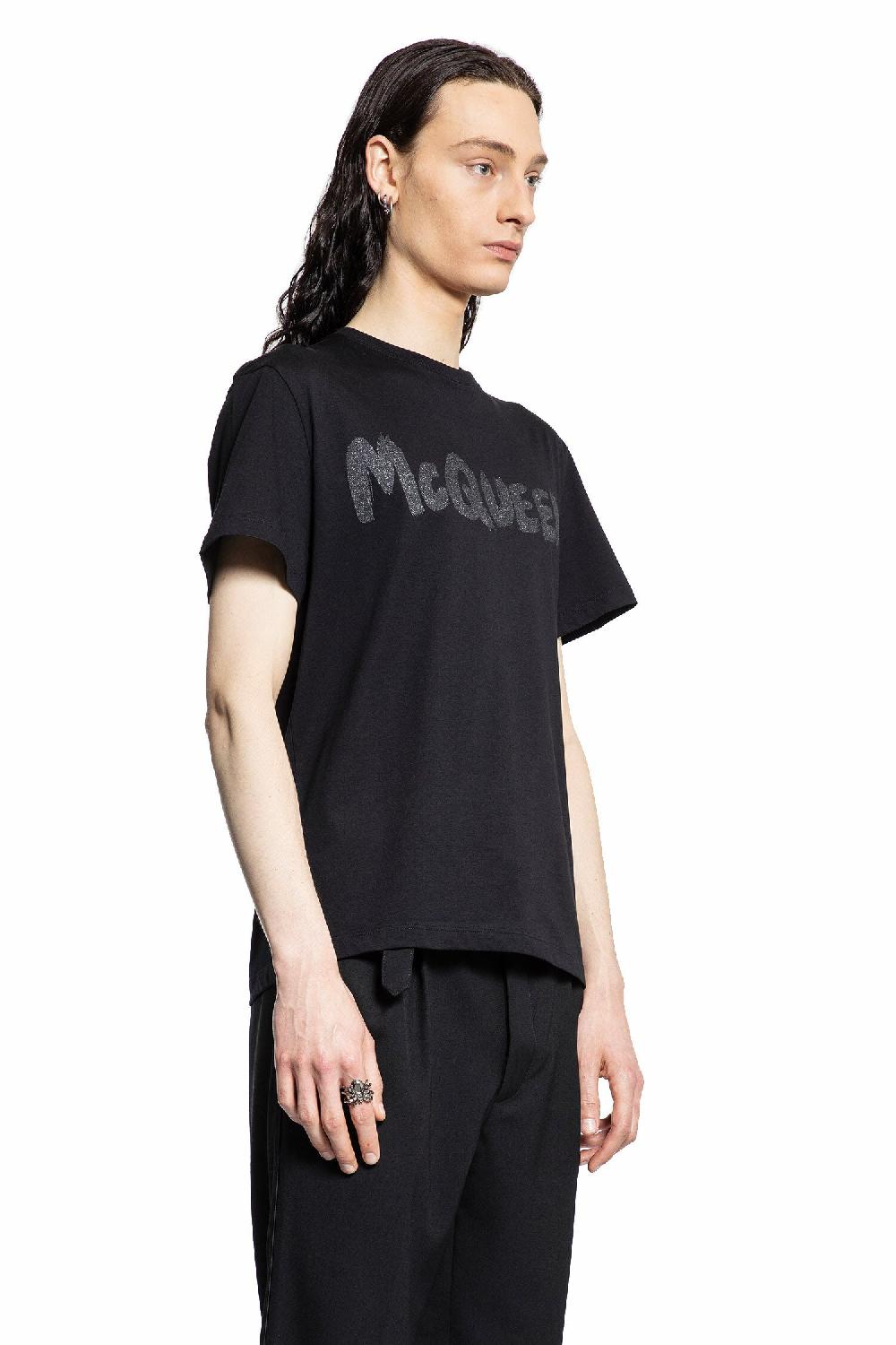 Antonioli ALEXANDER MCQUEEN MAN BLACK T-SHIRTS & TANK TOPS In Linea