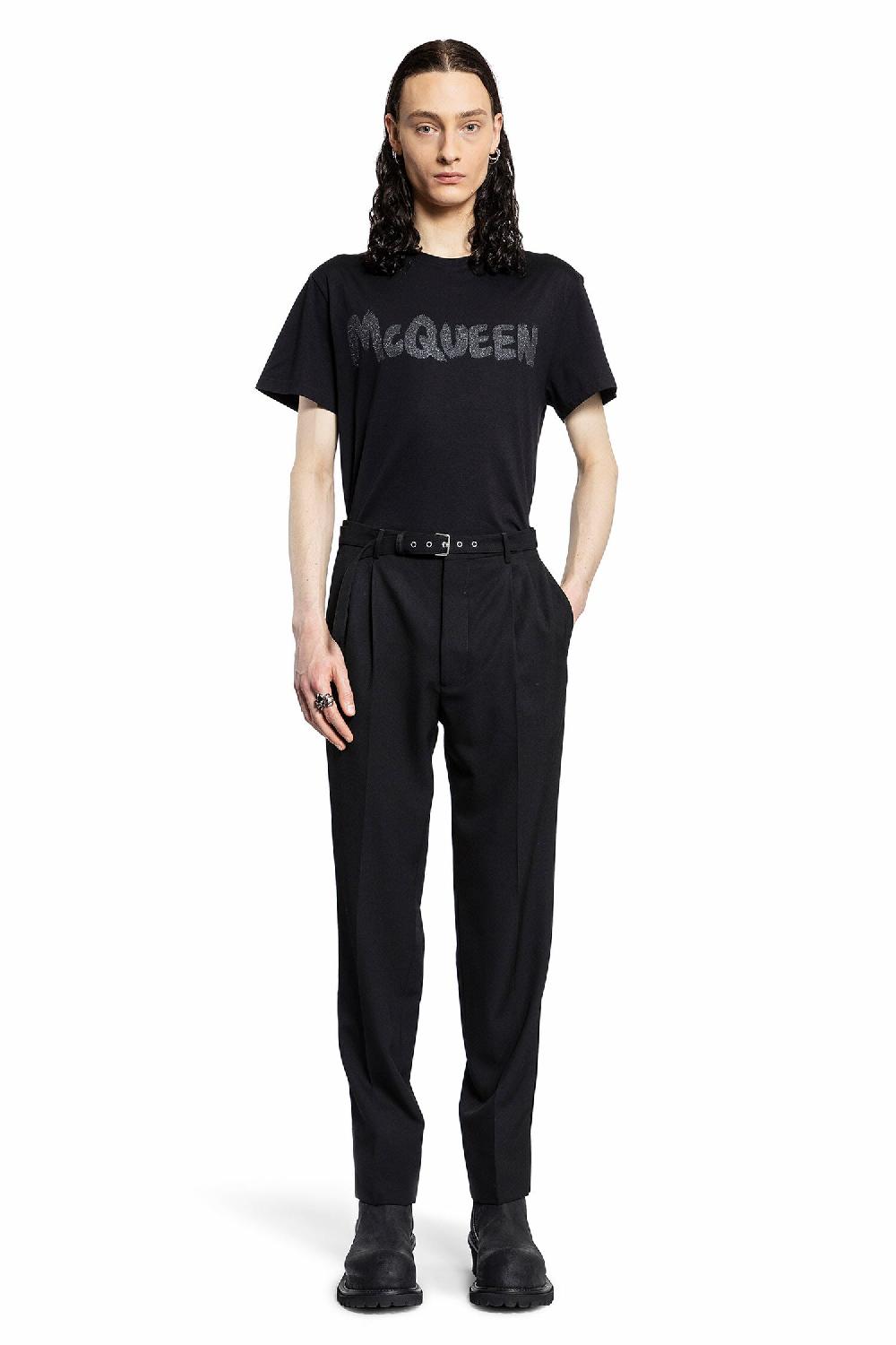 Antonioli ALEXANDER MCQUEEN MAN BLACK T-SHIRTS & TANK TOPS In Linea