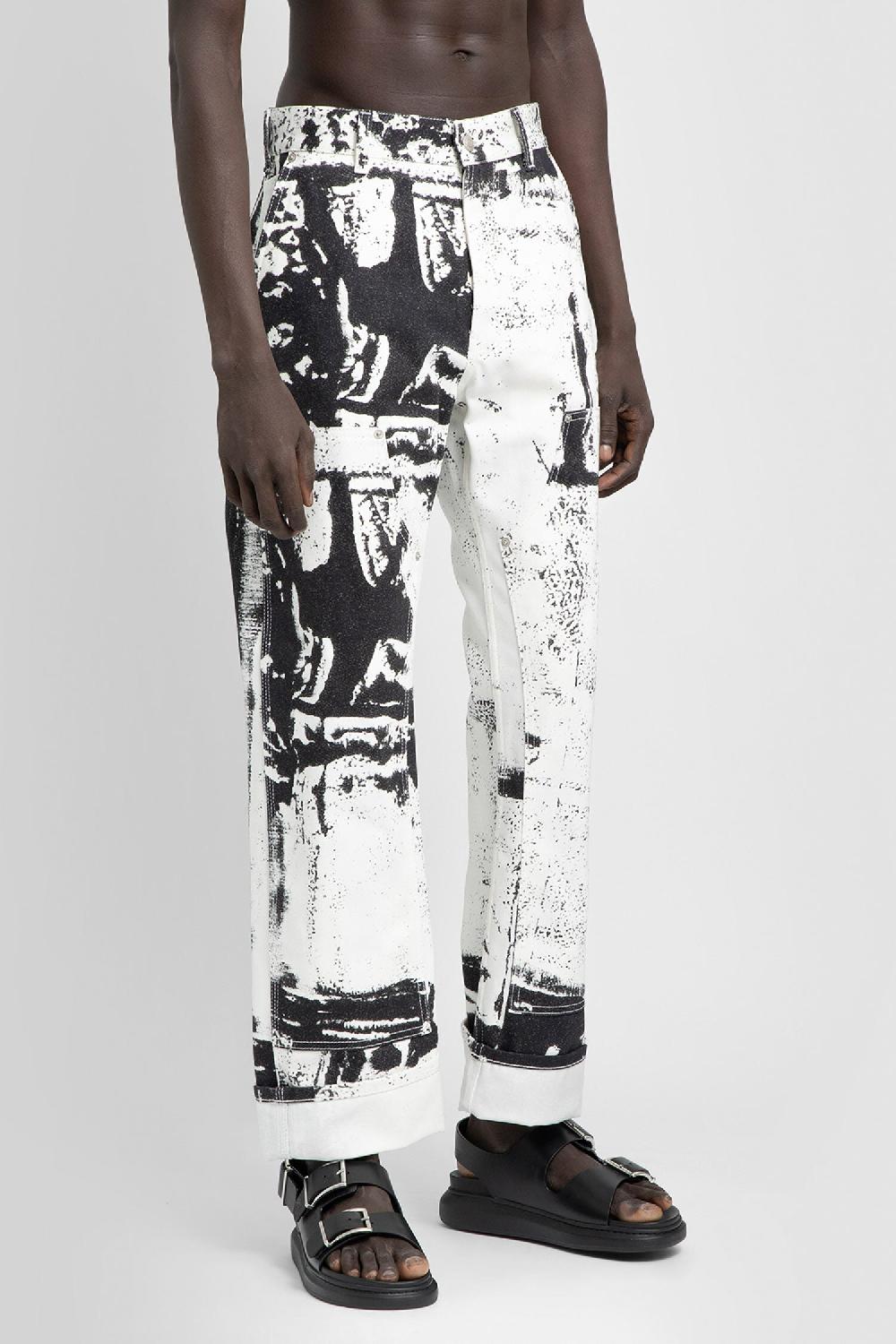 Antonioli ALEXANDER MCQUEEN MAN BLACK&WHITE JEANS Shopping Online