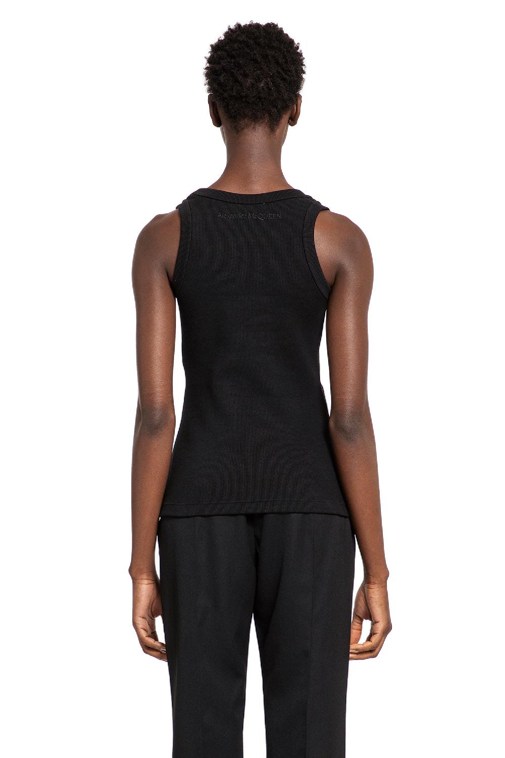 Antonioli ALEXANDER MCQUEEN WOMAN BLACK T-SHIRTS & TANK TOPS In Saldo