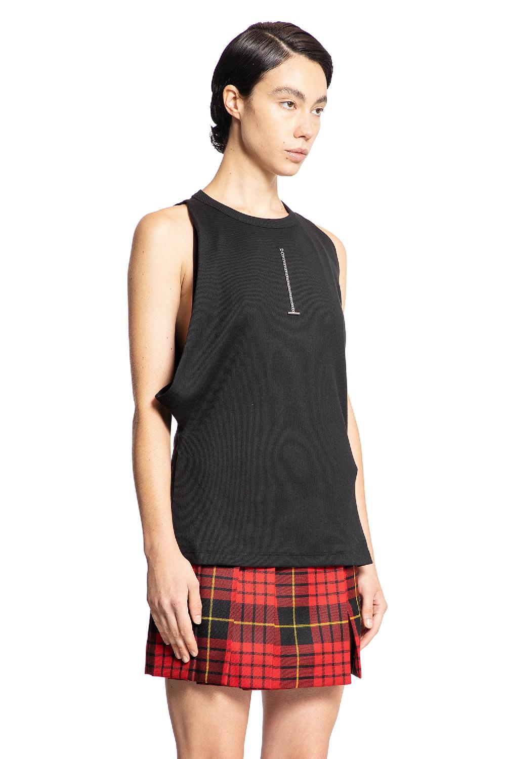Antonioli ALEXANDER MCQUEEN WOMAN BLACK T-SHIRTS & TANK TOPS Nuova