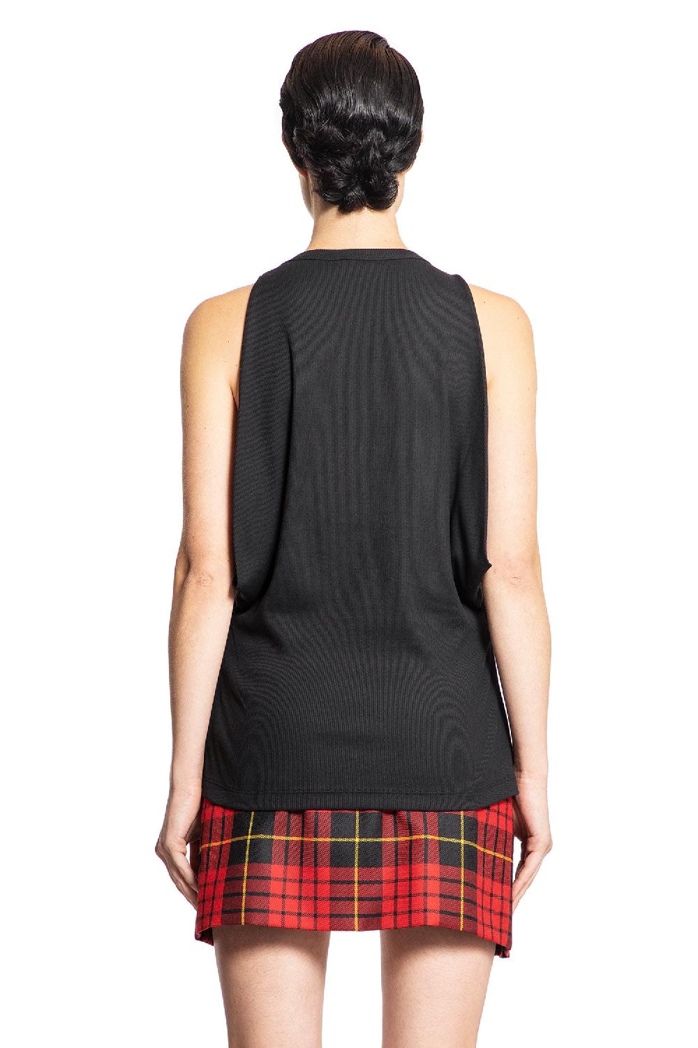 Antonioli ALEXANDER MCQUEEN WOMAN BLACK T-SHIRTS & TANK TOPS Nuova