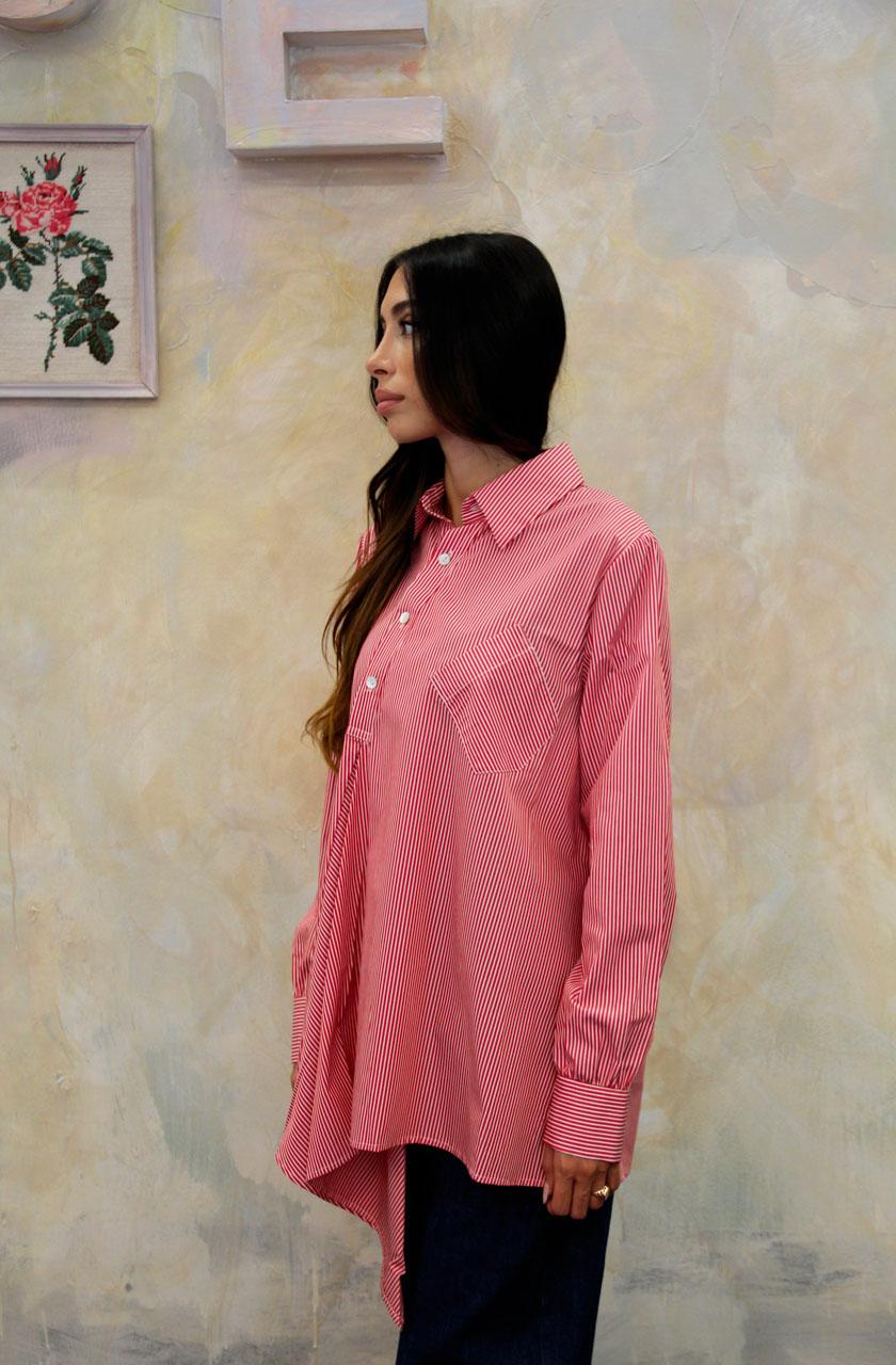 ROSÈ A POIS Velvet Camicia Spedizione Gratuita