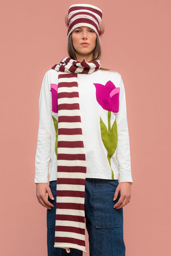 ROSÈ A POIS Abba T-shirt Bianco