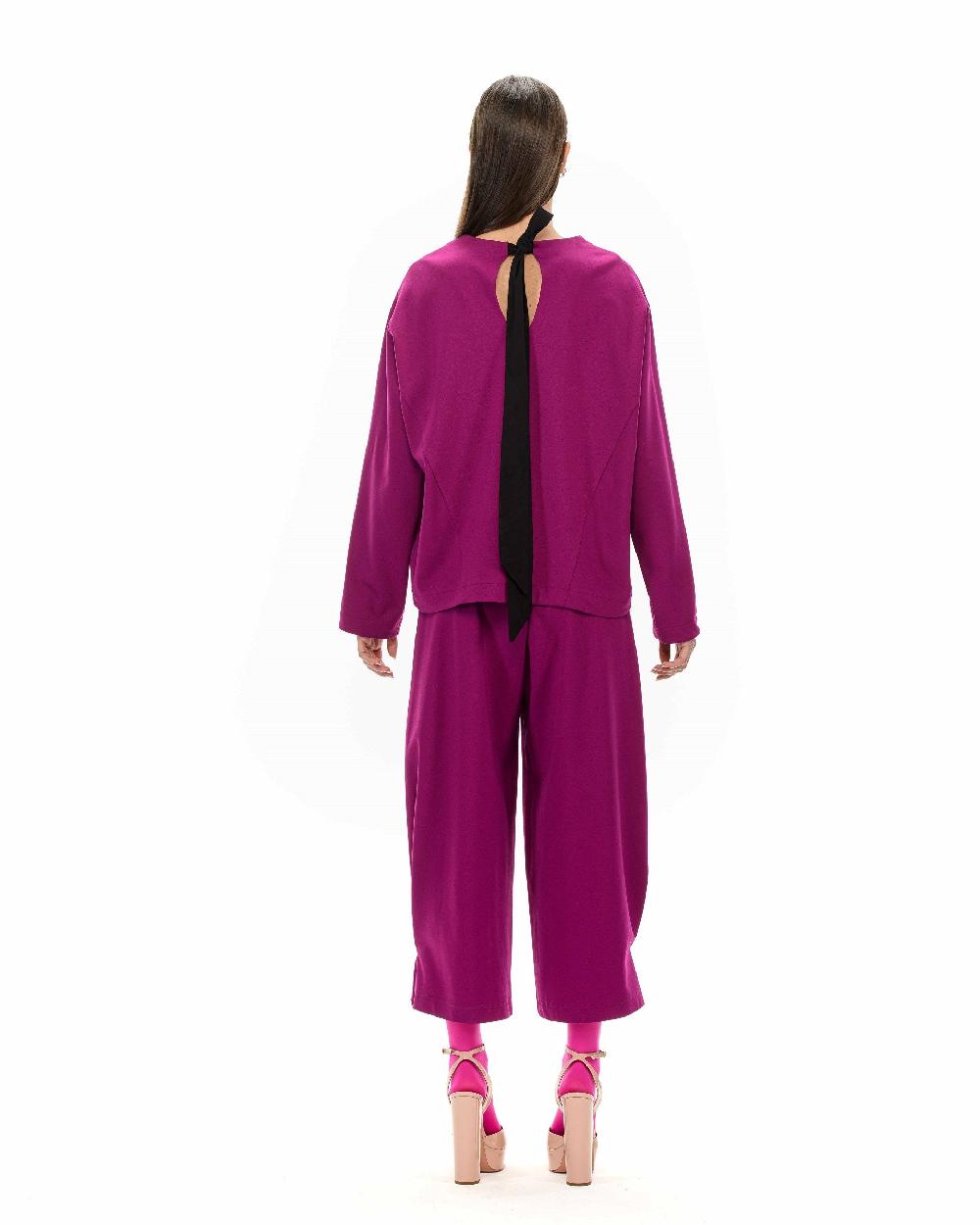 ROSÈ A POIS LENORA Blusa con fiocco Spedizione Gratuita
