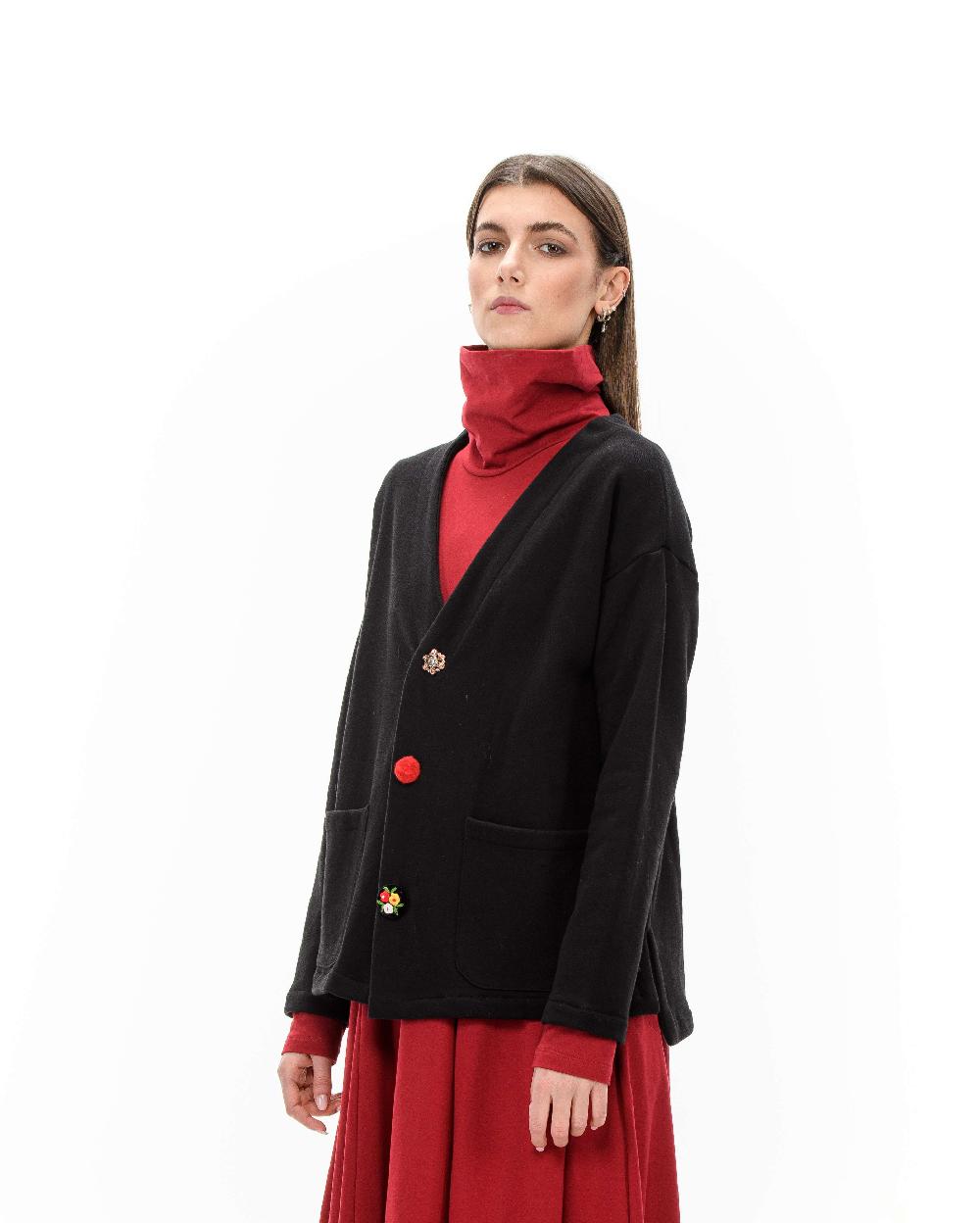 ROSÈ A POIS PIUMETTA Cardigan nero Italia
