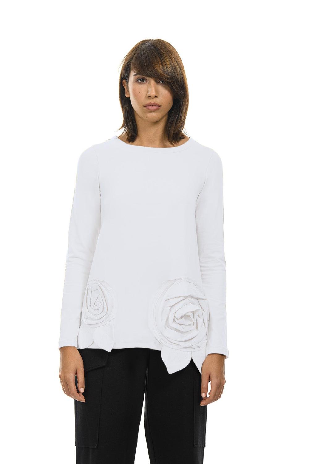 ROSÈ A POIS PIMPINELLA T-shirt con rose In Vendita