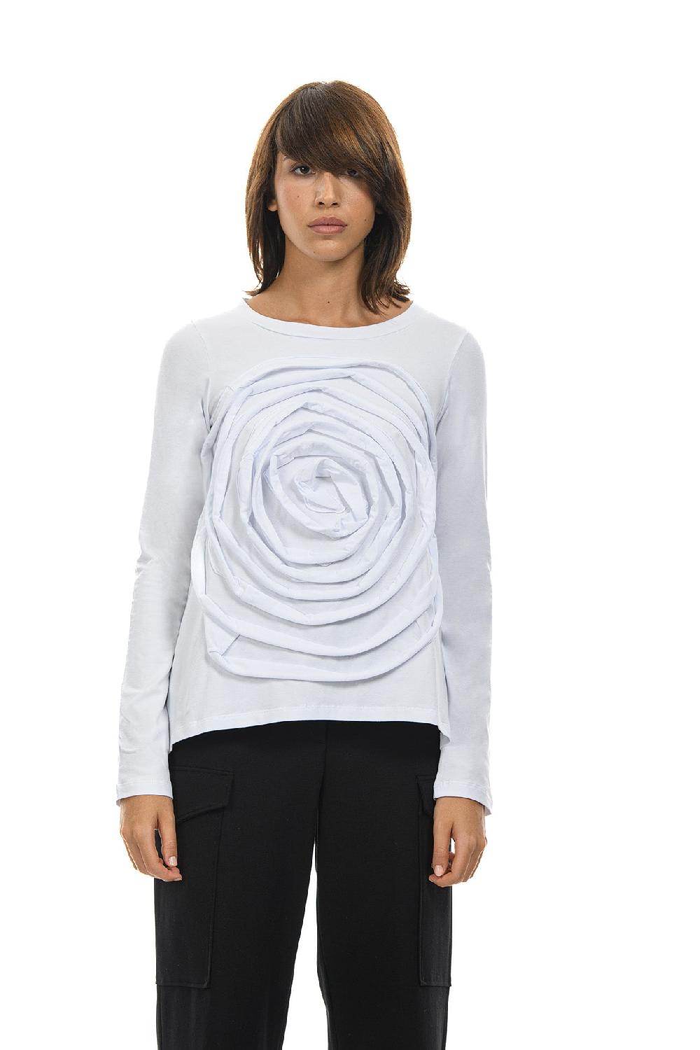 ROSÈ A POIS LEVANTE T-shirt con maxi rosa Saldi