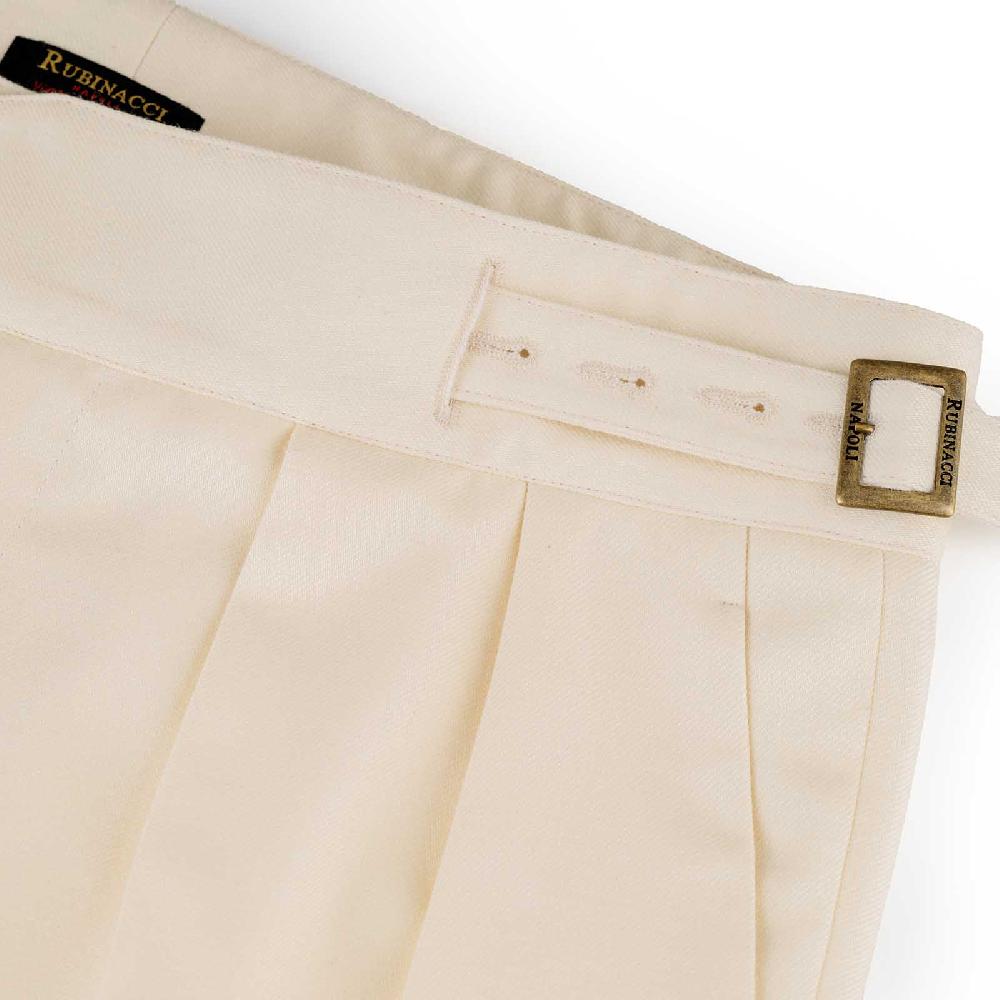 ﻿Rubinacci Vintage archive pantalone Manny in lana e cotone bianco Italia