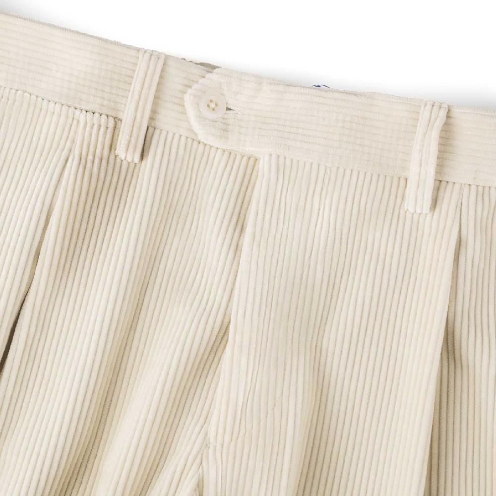 Rubinacci Vintage archive pantalone velluto a coste con pinces latte In Linea
