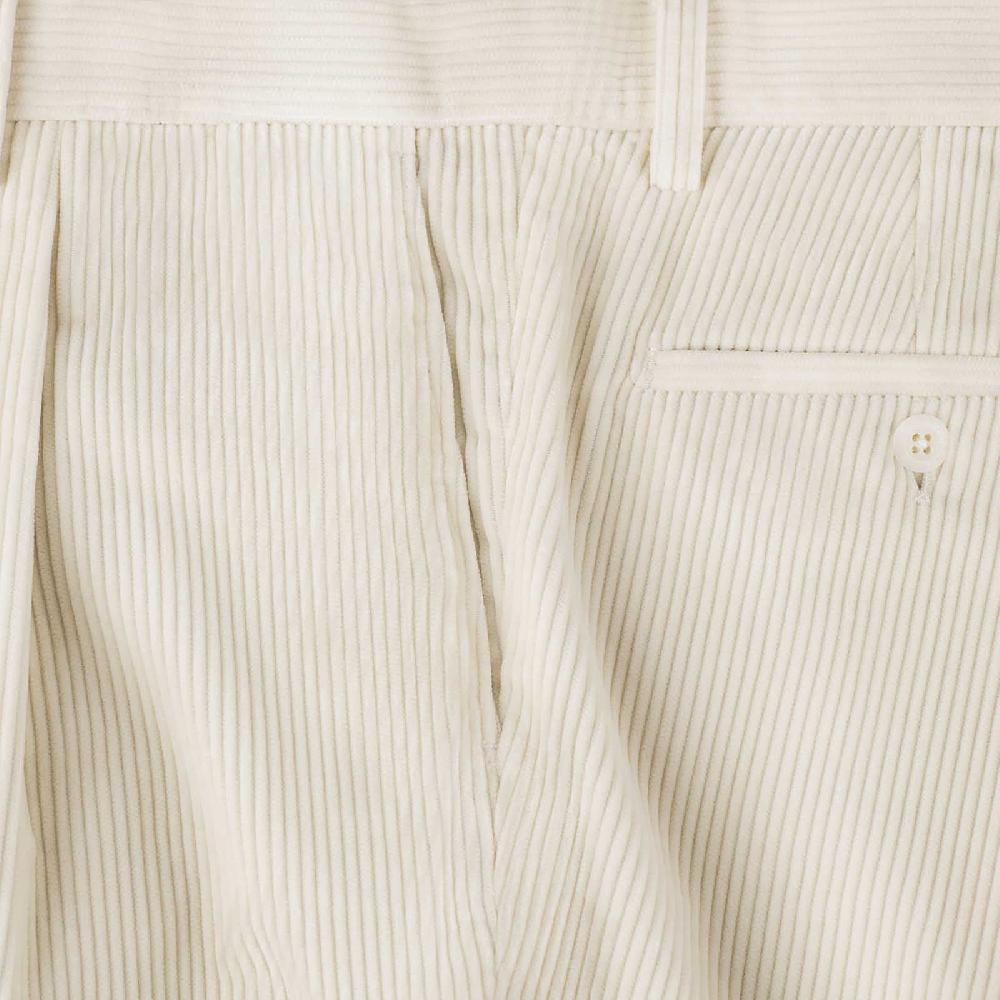 Rubinacci Vintage archive pantalone velluto a coste con pinces latte In Linea