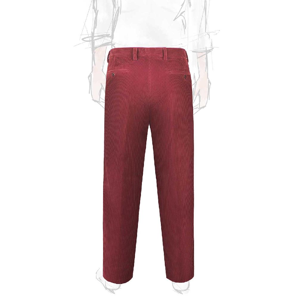 Rubinacci Vintage archive pantalone velluto a coste con pinces ciliegia Nuovo