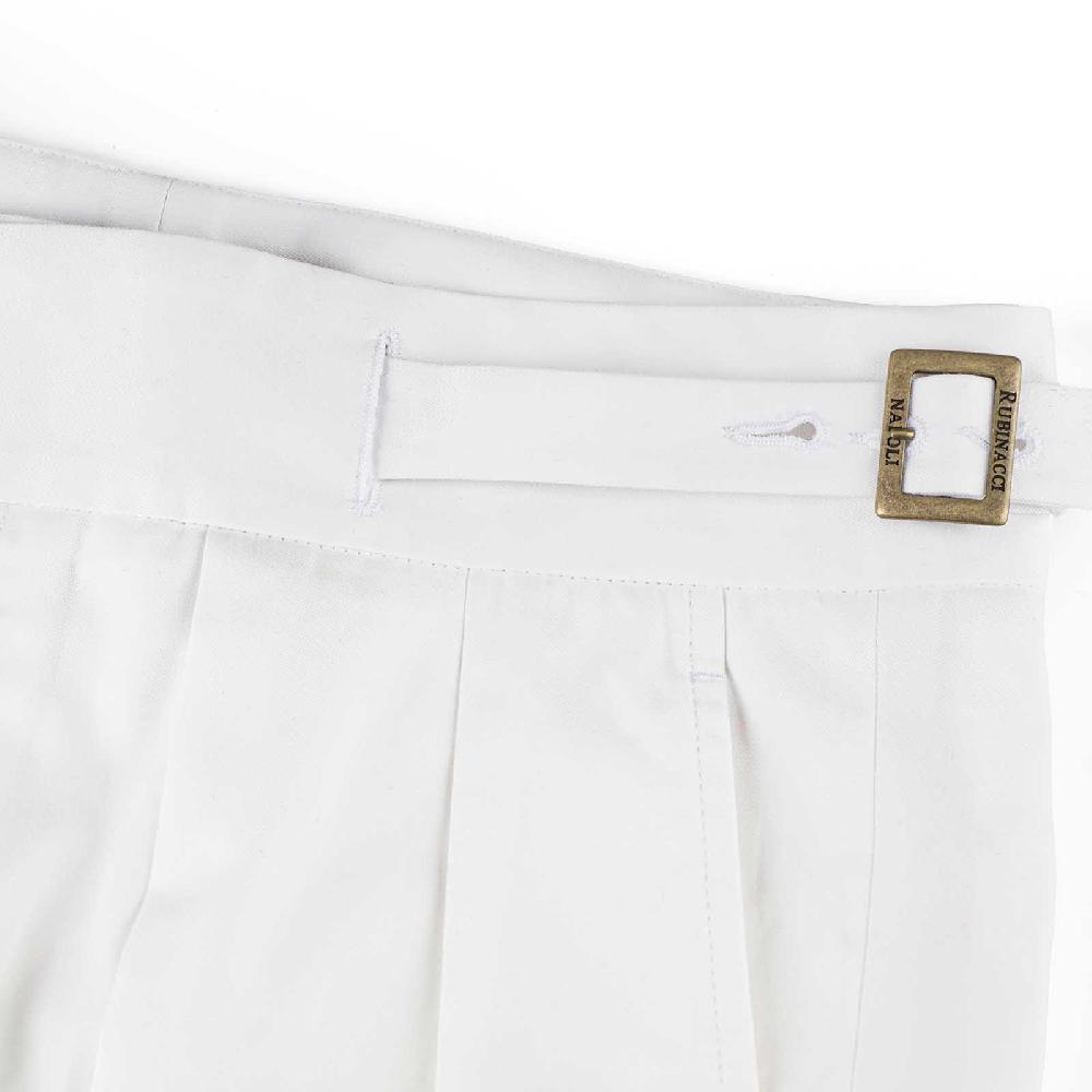 Rubinacci Vintage archive pantalone Manny in cotone bianco Pezzi Unici