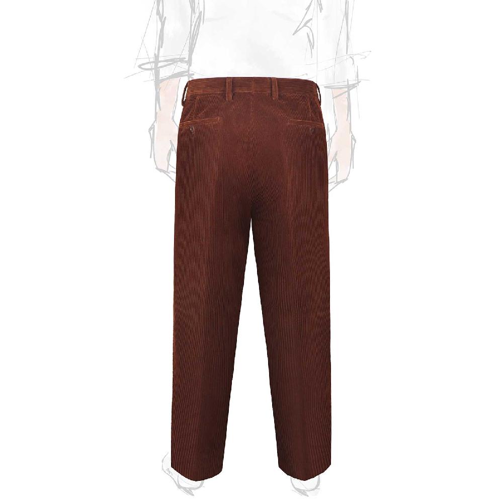 Rubinacci Vintage archive pantalone velluto a coste con pinces marrone Soddisfazione Garantita