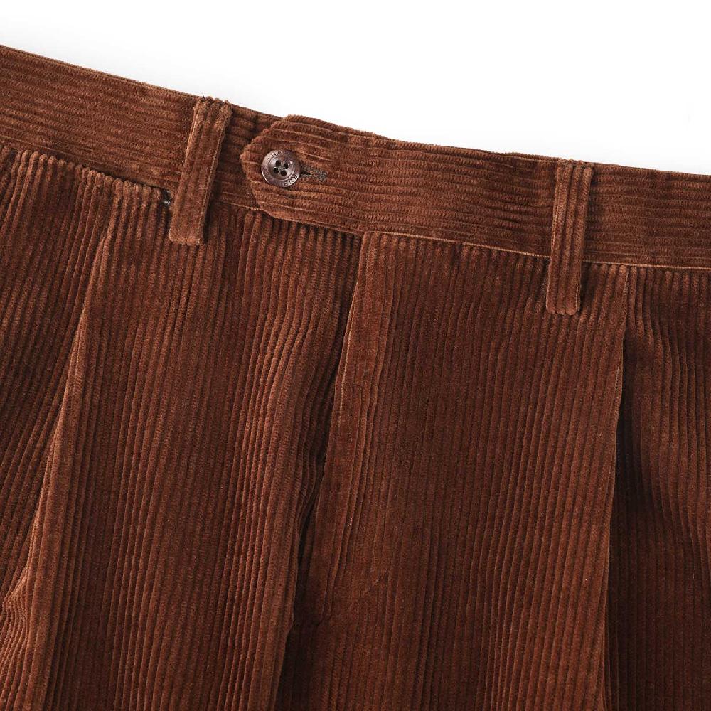 Rubinacci Vintage archive pantalone velluto a coste con pinces marrone Soddisfazione Garantita