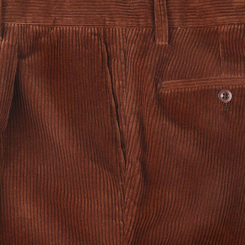 Rubinacci Vintage archive pantalone velluto a coste con pinces marrone Soddisfazione Garantita