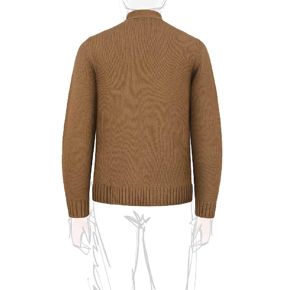 Rubinacci Vintage archive cardigan a rombi in lana tabacco Consegna Veloce