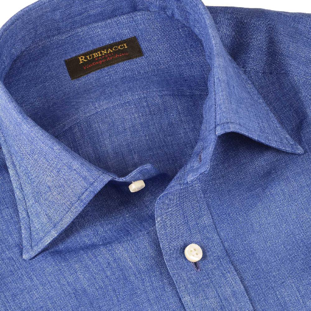 Rubinacci Vintage archive camicia in lino blu Affare Del Giorno