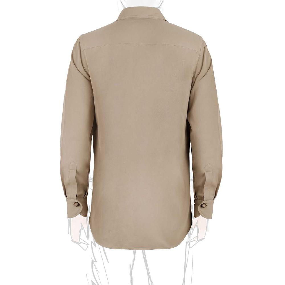 Rubinacci Serie Limitata overshirt in cotone e lino biscotto Prezzo Ridotto