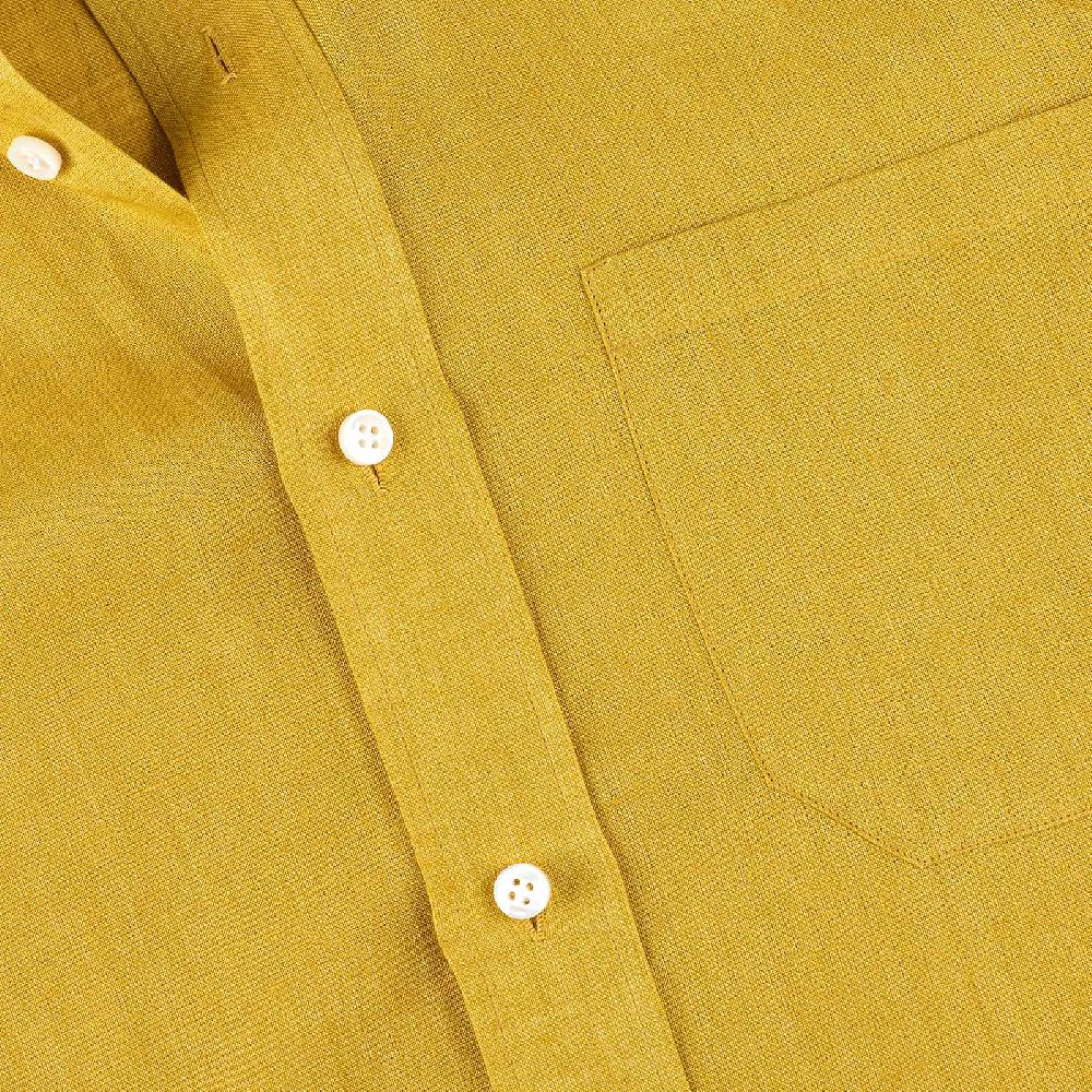 Rubinacci Vintage archive camicia in lino senape Sottocosto