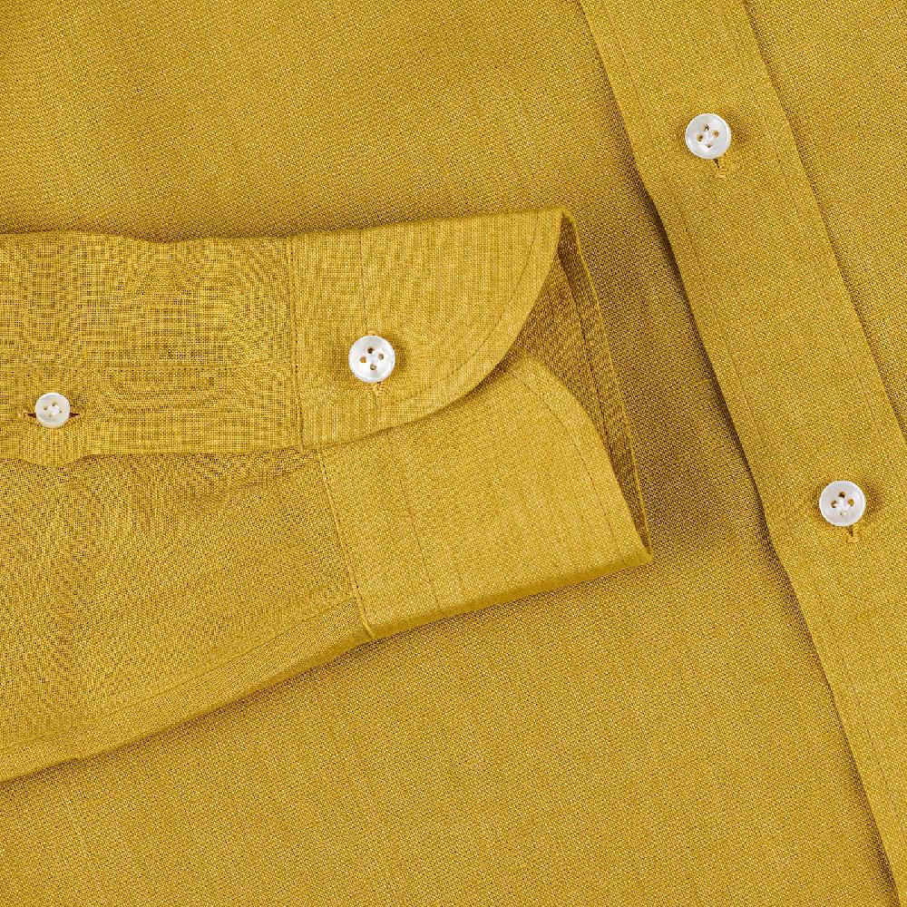Rubinacci Vintage archive camicia in lino senape Sottocosto