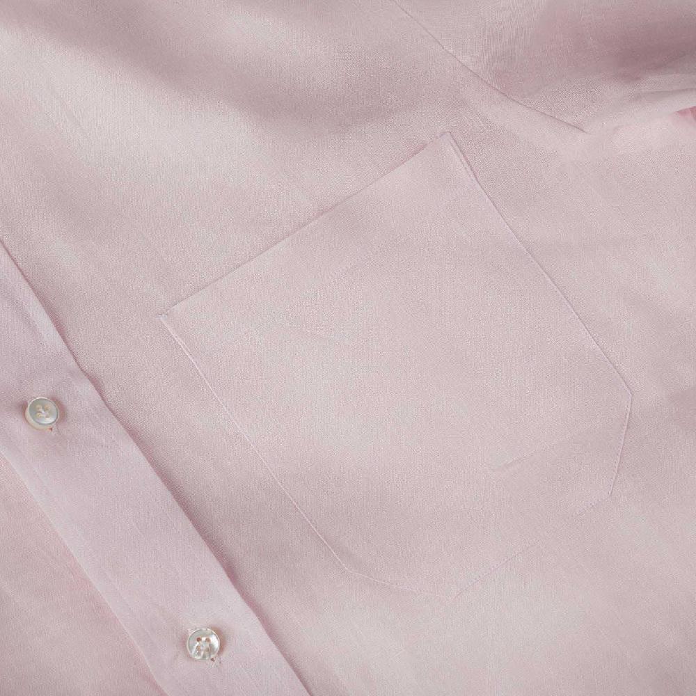 Rubinacci Vintage archive camicia guru in lino rosa Presa