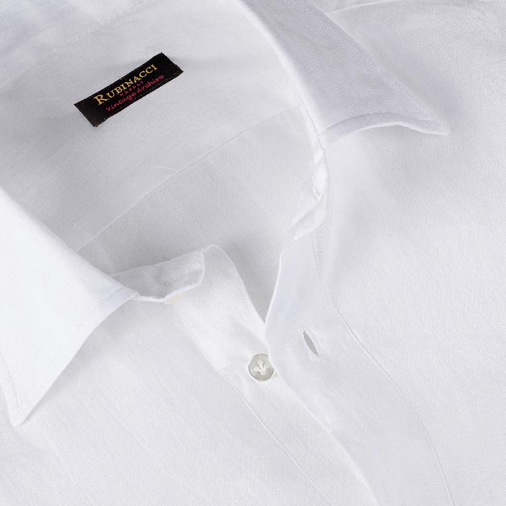 Rubinacci Vintage archive polo in lino bianca Sconto