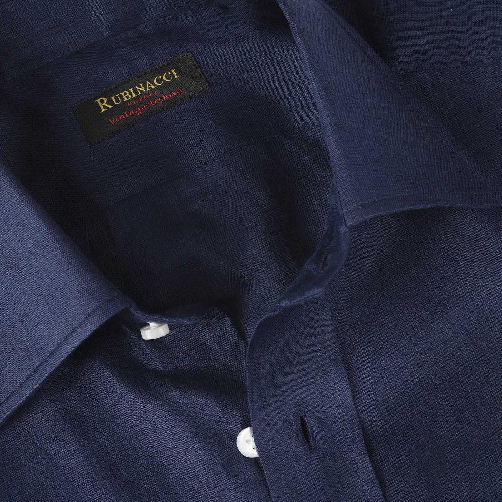 Rubinacci Vintage archive camicia in lino blu Offerta