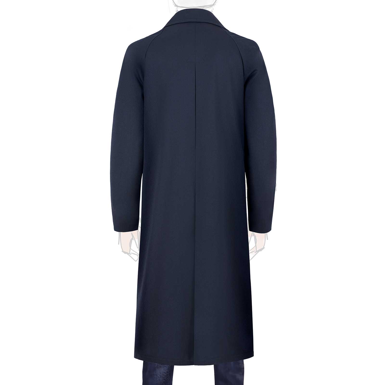 Rubinacci Vintage archive cappotto raglan in diagonale di lana blu 2025