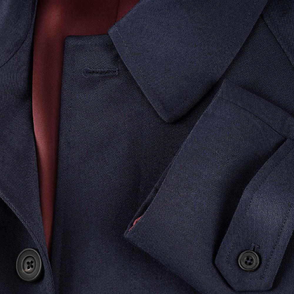 Rubinacci Vintage archive cappotto raglan in diagonale di lana blu 2025