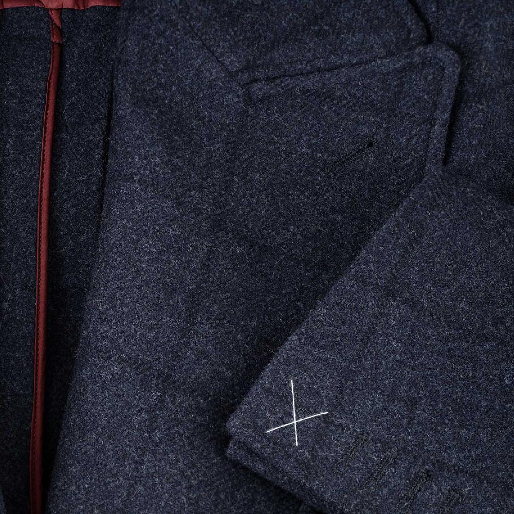 Rubinacci Vintage archive cappotto Ulster in lana a quadri blu In Linea