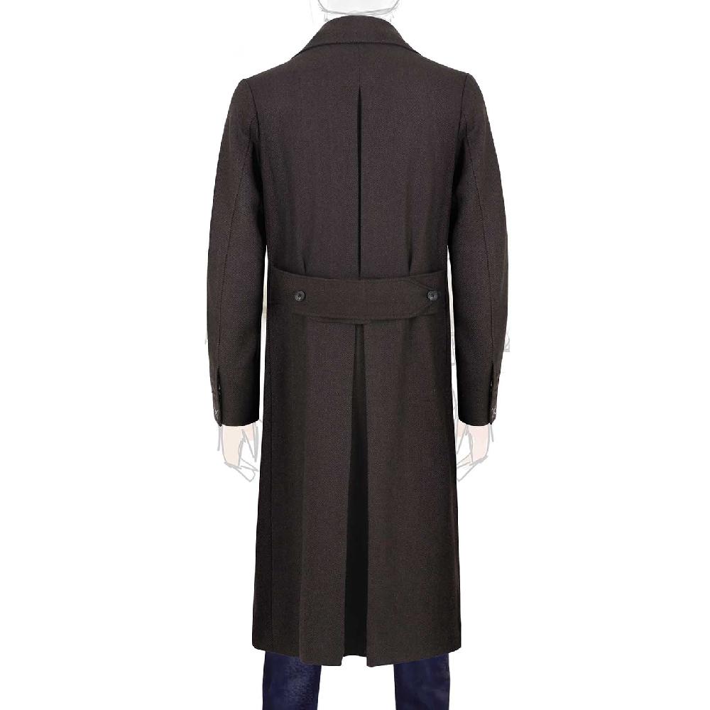 Rubinacci Vintage archive cappotto Ulster in lana spigato marrone Nuovo