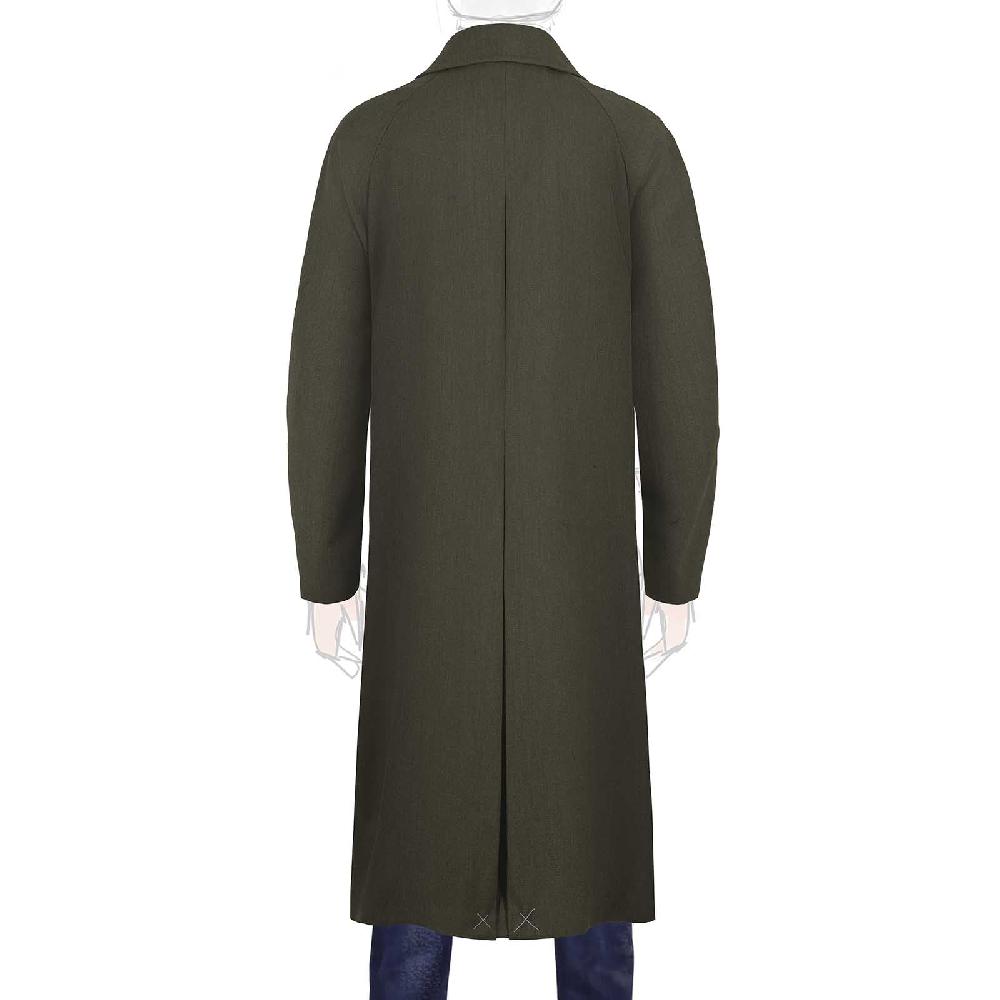 Rubinacci Vintage archive cappotto raglan in diagonale di lana verde Qualità