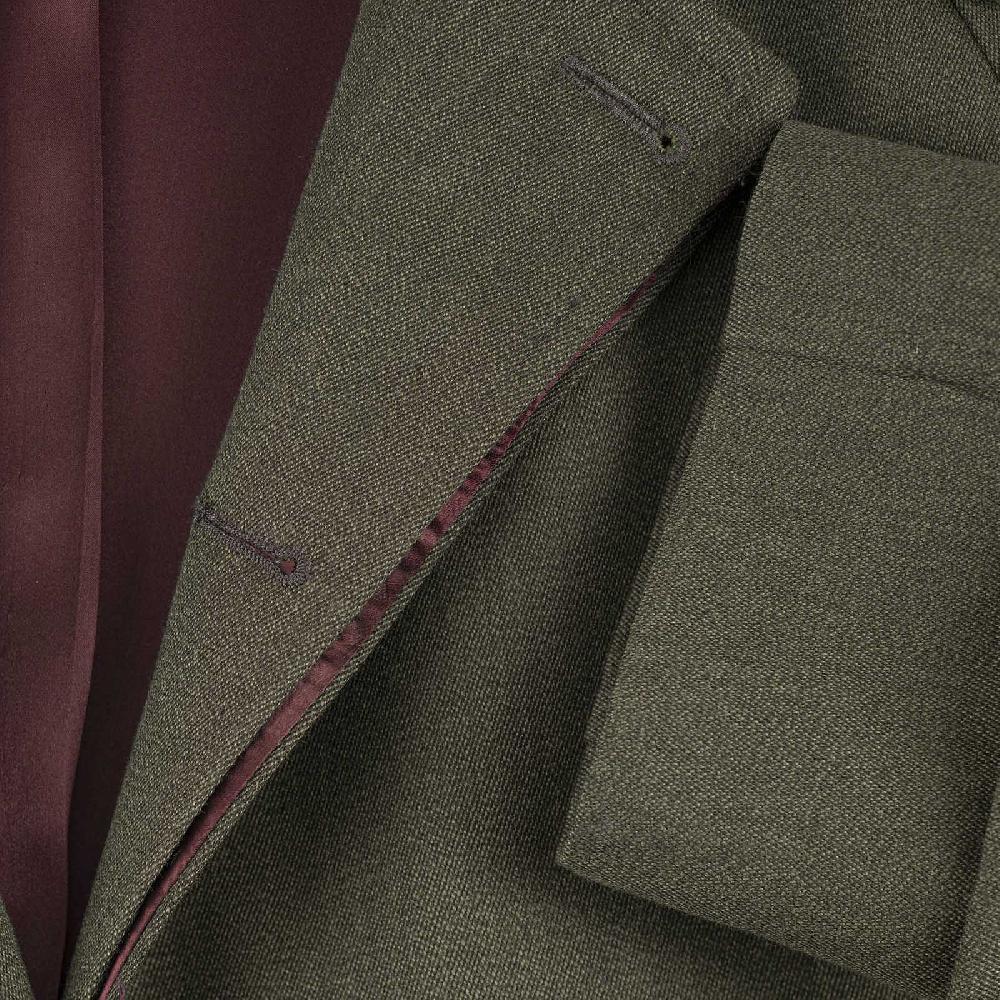 Rubinacci Vintage archive cappotto raglan in diagonale di lana verde Qualità