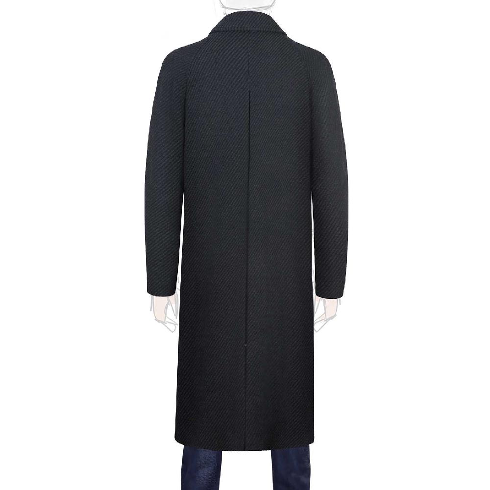 Rubinacci Vintage archive cappotto raglan in diagonale di lana skyfall blu Vendita