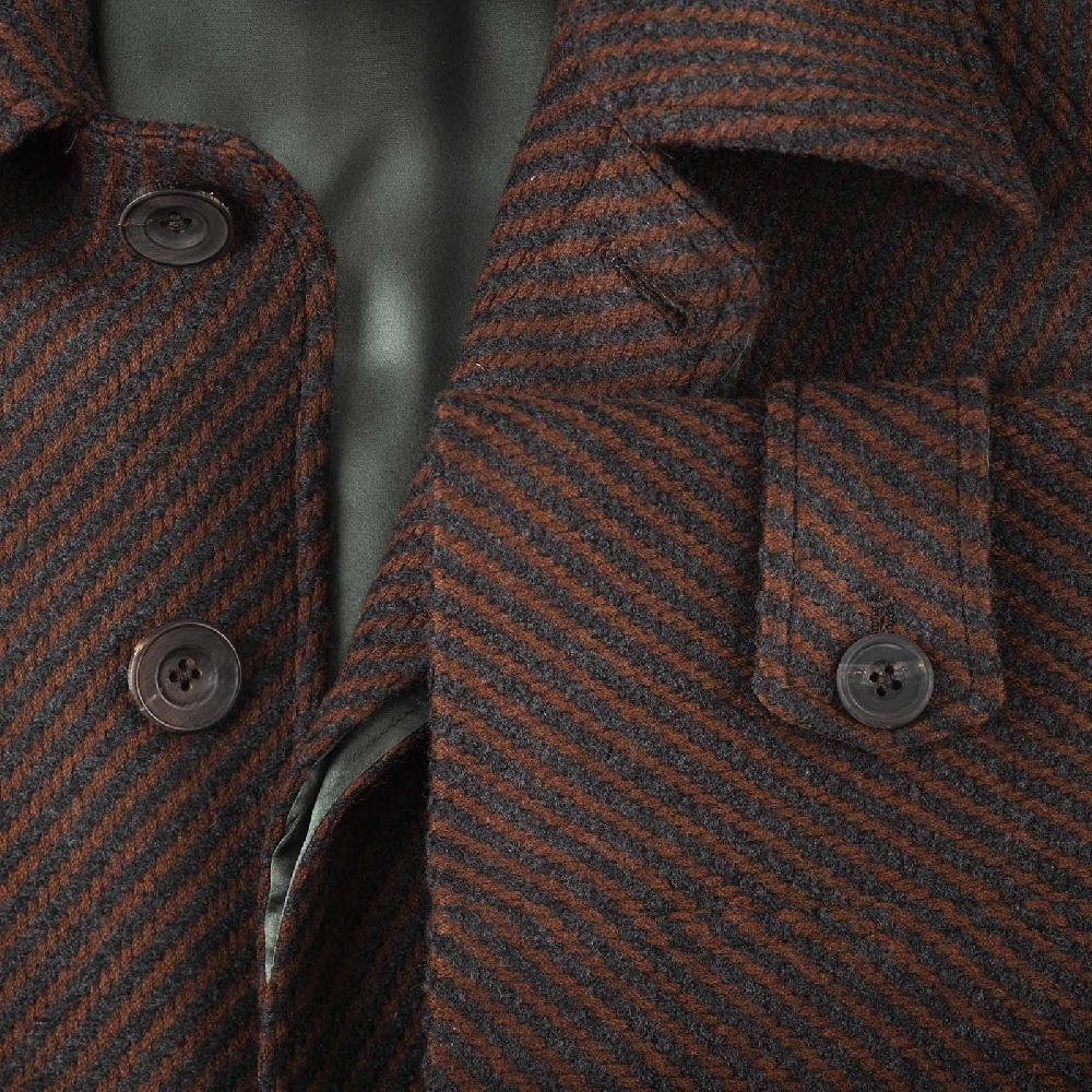 Rubinacci Vintage archive cappotto raglan in diagonale di lana skyfall marrone Promozione