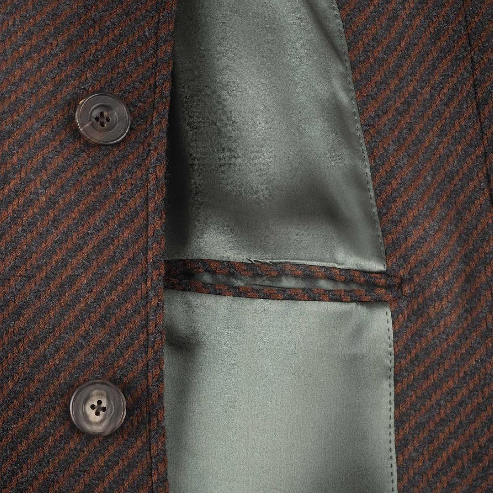 Rubinacci Vintage archive cappotto raglan in diagonale di lana skyfall marrone Promozione