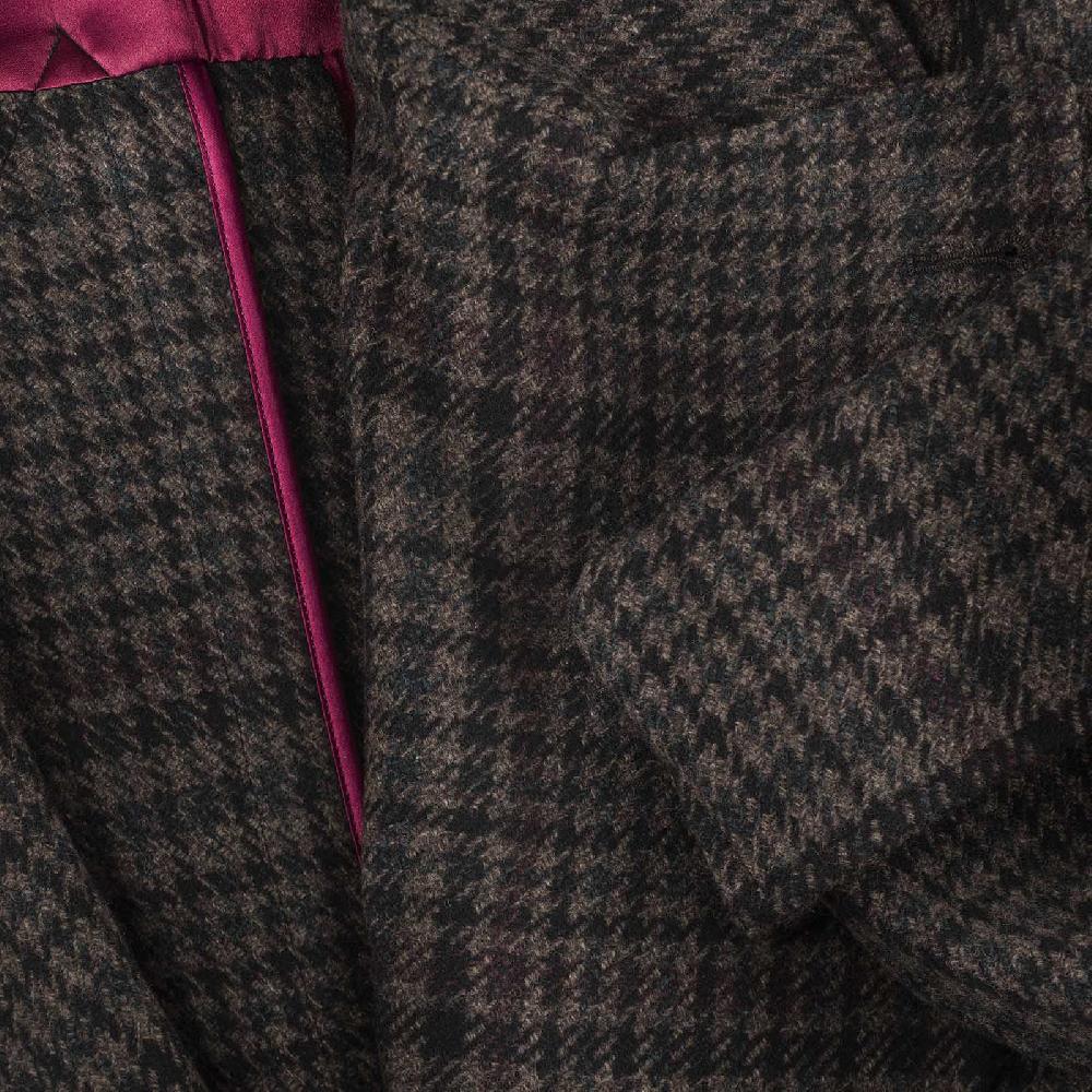 Rubinacci Vintage archive cappotto Ulster in lana e cashmere a quadri marrone Spedizione Gratuita